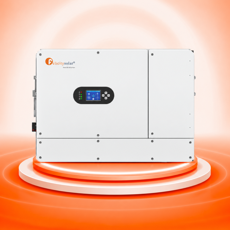 Inversor Felicitysolar en pedestal naranja