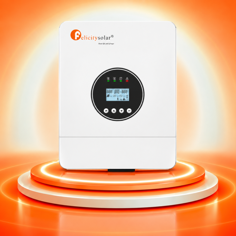 Inversor solar Felicity en pedestal luminoso